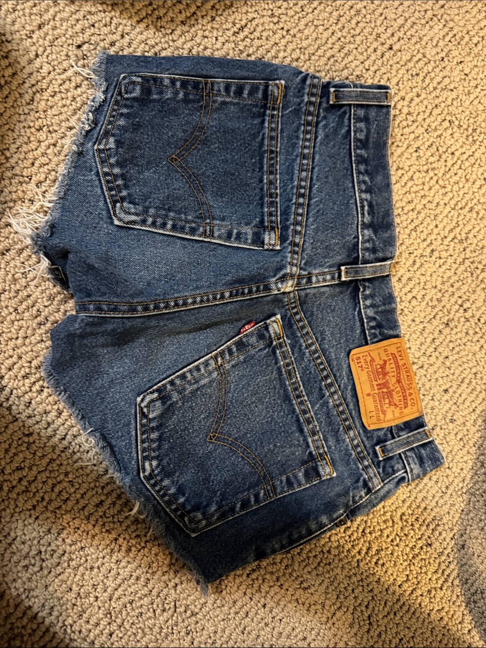 Levi's Dark Blue Denim Cutoff Jean Shorts
